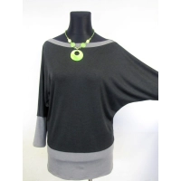 Tunika Eleni - dwukolorowe  kimono grafit + szary